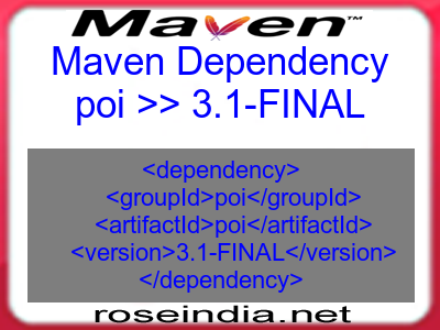 Maven dependency of poi version 3.1-FINAL