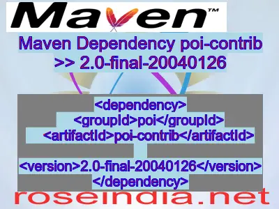 Maven dependency of poi-contrib version 2.0-final-20040126