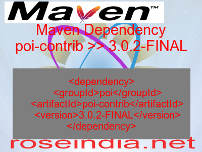 Maven dependency of poi-contrib version 3.0.2-FINAL