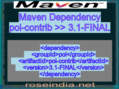Maven dependency of poi-contrib version 3.1-FINAL