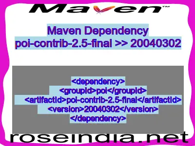 Maven dependency of poi-contrib-2.5-final version 20040302