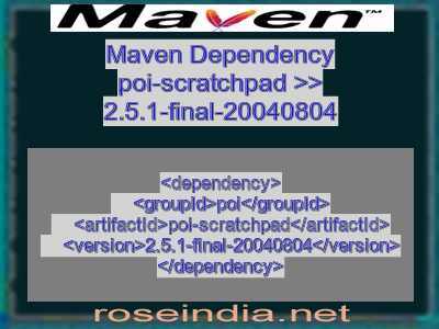 Maven dependency of poi-scratchpad version 2.5.1-final-20040804