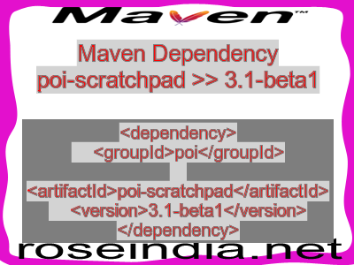 Maven dependency of poi-scratchpad version 3.1-beta1