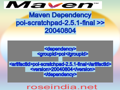 Maven dependency of poi-scratchpad-2.5.1-final version 20040804