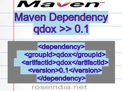 Maven dependency of qdox version 0.1