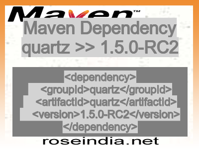 Maven dependency of quartz version 1.5.0-RC2
