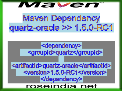 Maven dependency of quartz-oracle version 1.5.0-RC1