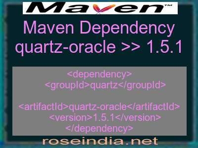 Maven dependency of quartz-oracle version 1.5.1