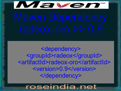 Maven dependency of radeox-oro version 0.9