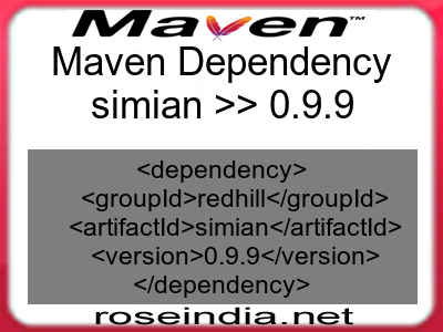 Maven dependency of simian version 0.9.9