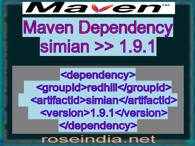 Maven dependency of simian version 1.9.1