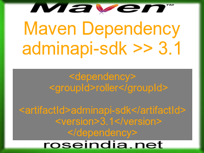 Maven dependency of adminapi-sdk version 3.1