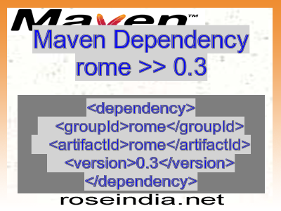 Maven dependency of rome version 0.3