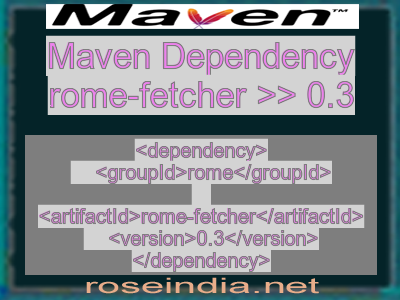 Maven dependency of rome-fetcher version 0.3