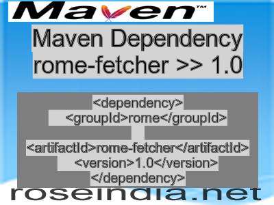 Maven dependency of rome-fetcher version 1.0