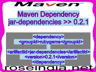 Maven dependency of jar-dependencies version 0.2.1