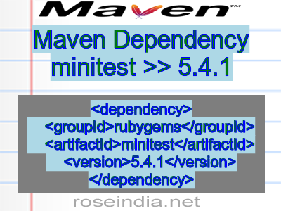 Maven dependency of minitest version 5.4.1