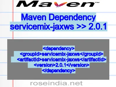 Maven dependency of servicemix-jaxws version 2.0.1