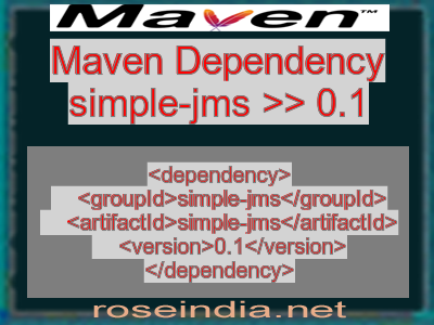 Maven dependency of simple-jms version 0.1