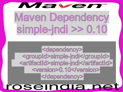 Maven dependency of simple-jndi version 0.10