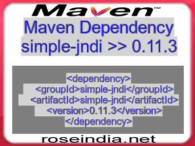 Maven dependency of simple-jndi version 0.11.3