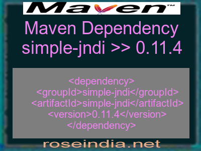 Maven dependency of simple-jndi version 0.11.4