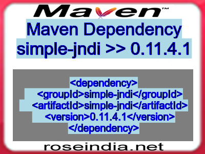 Maven dependency of simple-jndi version 0.11.4.1