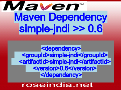 Maven dependency of simple-jndi version 0.6