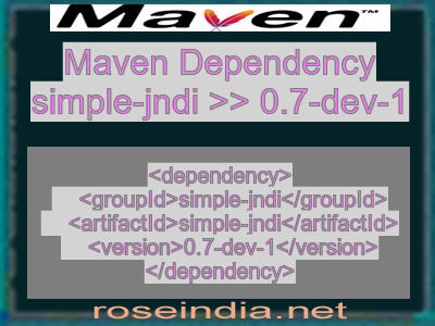 Maven dependency of simple-jndi version 0.7-dev-1