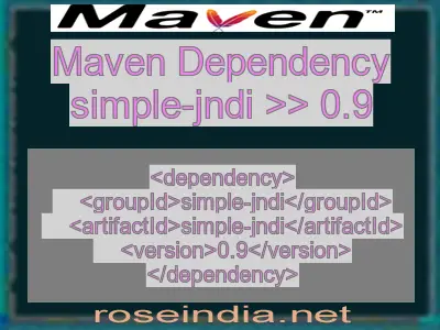 Maven dependency of simple-jndi version 0.9