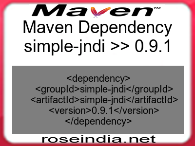 Maven dependency of simple-jndi version 0.9.1