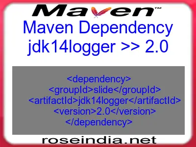 Maven dependency of jdk14logger version 2.0