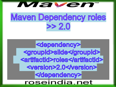 Maven dependency of roles version 2.0