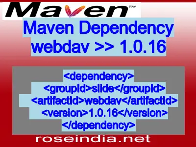 Maven dependency of webdav version 1.0.16