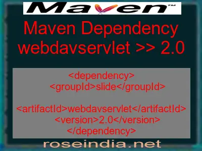 Maven dependency of webdavservlet version 2.0