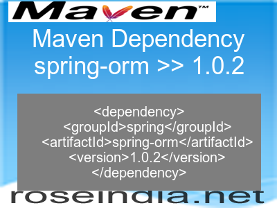 Maven dependency of spring-orm version 1.0.2