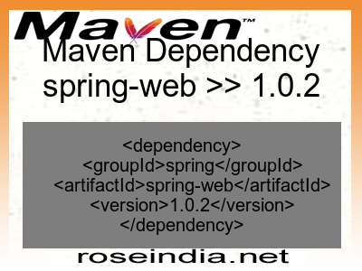 Maven dependency of spring-web version 1.0.2