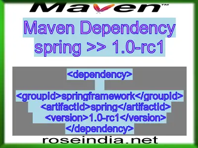 Maven dependency of spring version 1.0-rc1