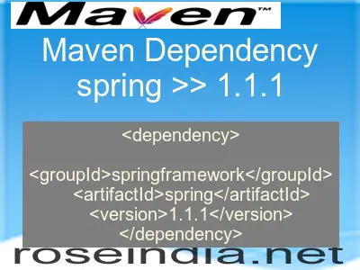 Maven dependency of spring version 1.1.1