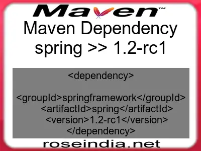 Maven dependency of spring version 1.2-rc1