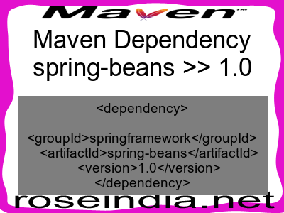 Maven dependency of spring-beans version 1.0