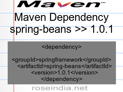 Maven dependency of spring-beans version 1.0.1