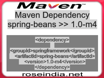 Maven dependency of spring-beans version 1.0-m4