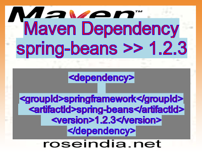 Maven dependency of spring-beans version 1.2.3