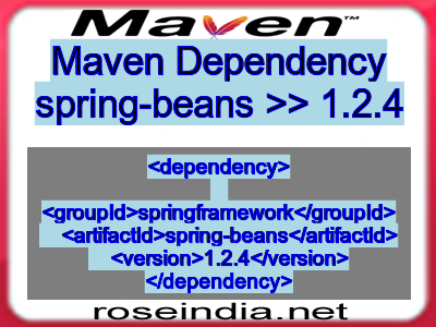 Maven dependency of spring-beans version 1.2.4