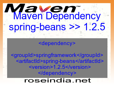 Maven dependency of spring-beans version 1.2.5