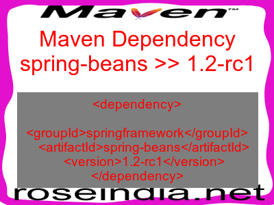 Maven dependency of spring-beans version 1.2-rc1