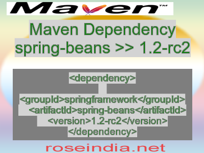Maven dependency of spring-beans version 1.2-rc2