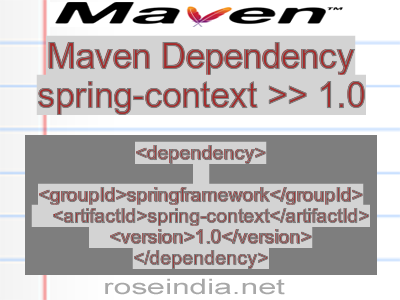 Maven Dependency spring-context \u003e\u003e 1.0