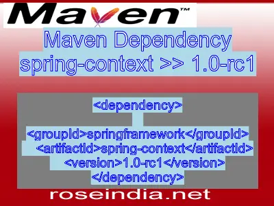 Maven dependency of spring-context version 1.0-rc1